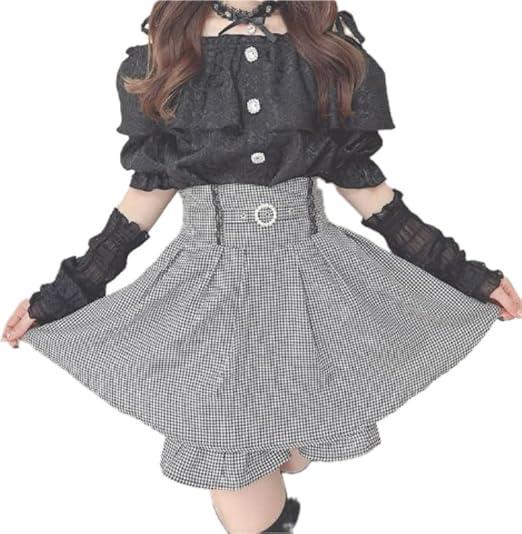 眞白ありす オフショルダー ブラウス スカパン 黒 上下 L サイズ セット
