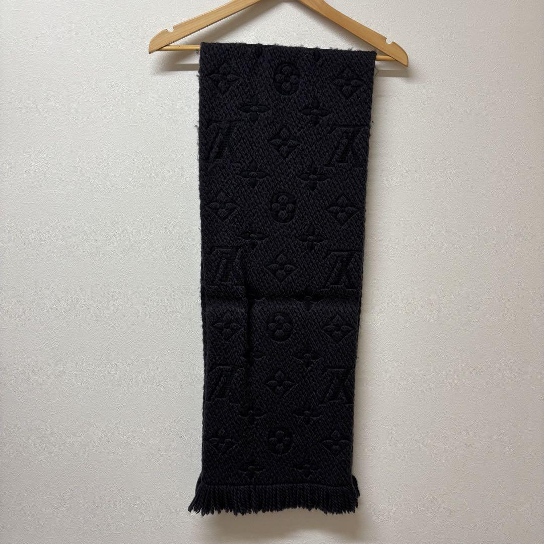 LOUIS VUITTON モノグラム 黒 ブラック マフラー