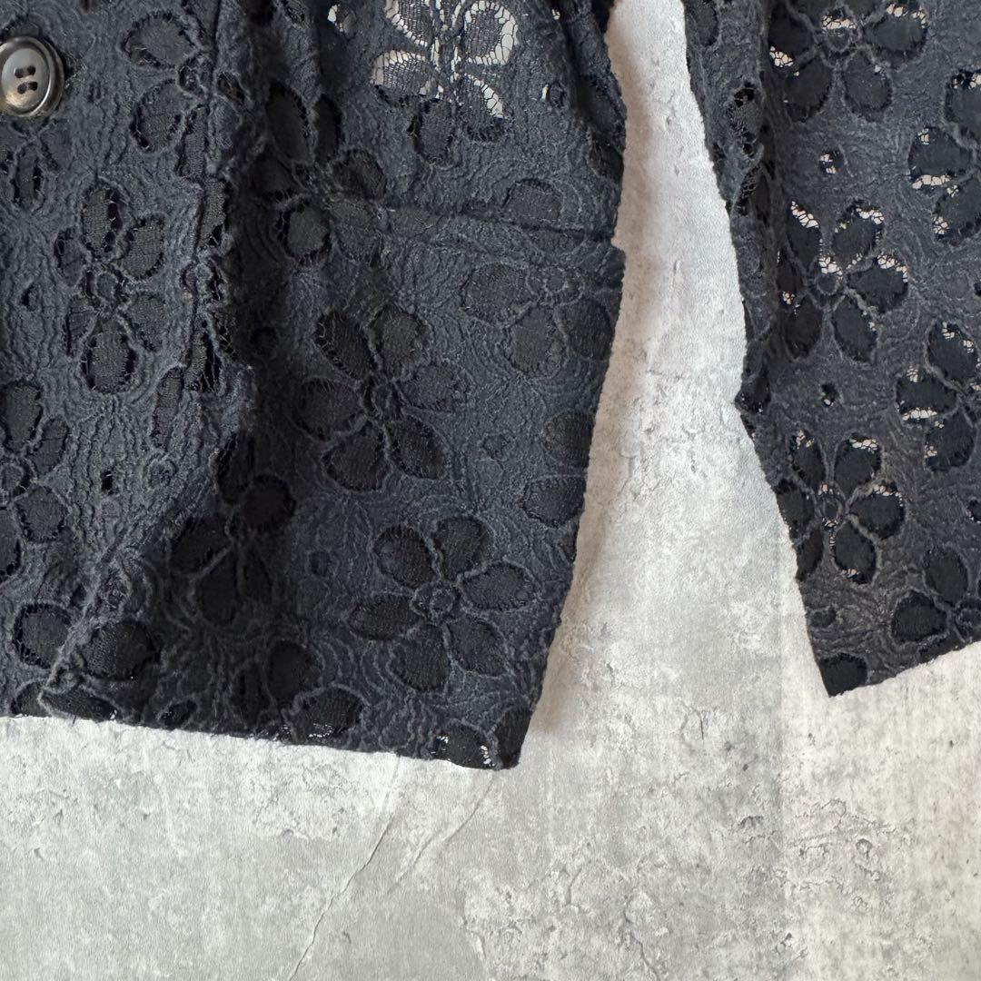 COMME des GARÇONS 花柄カッティング ブラウス Sサイズ 黒