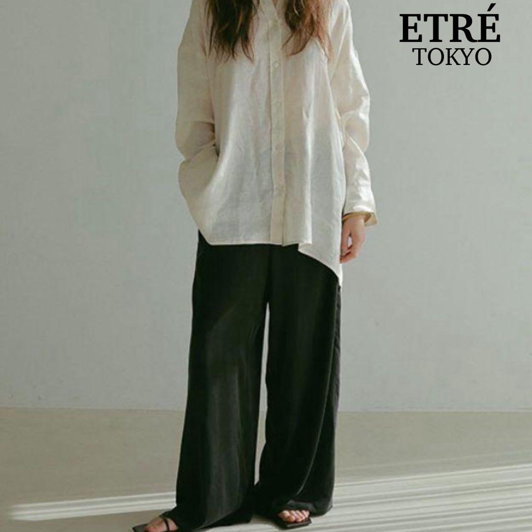 ETRE TOKYO 24SS　スムースリラクシー　ワイドパンツ　黒　M