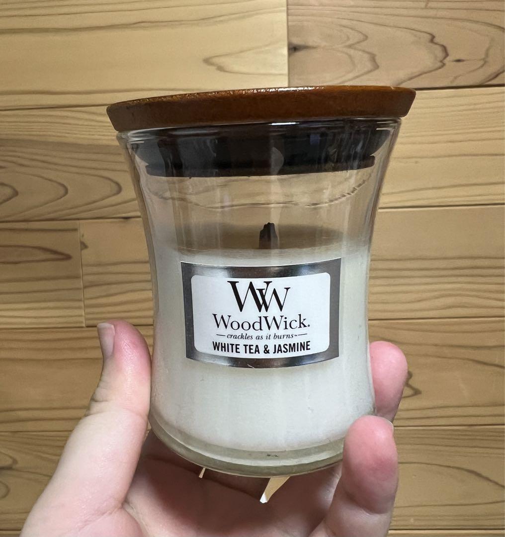 WoodWick ウッドウィック アロマキャンドル ホワイトティー＆ジャスミン