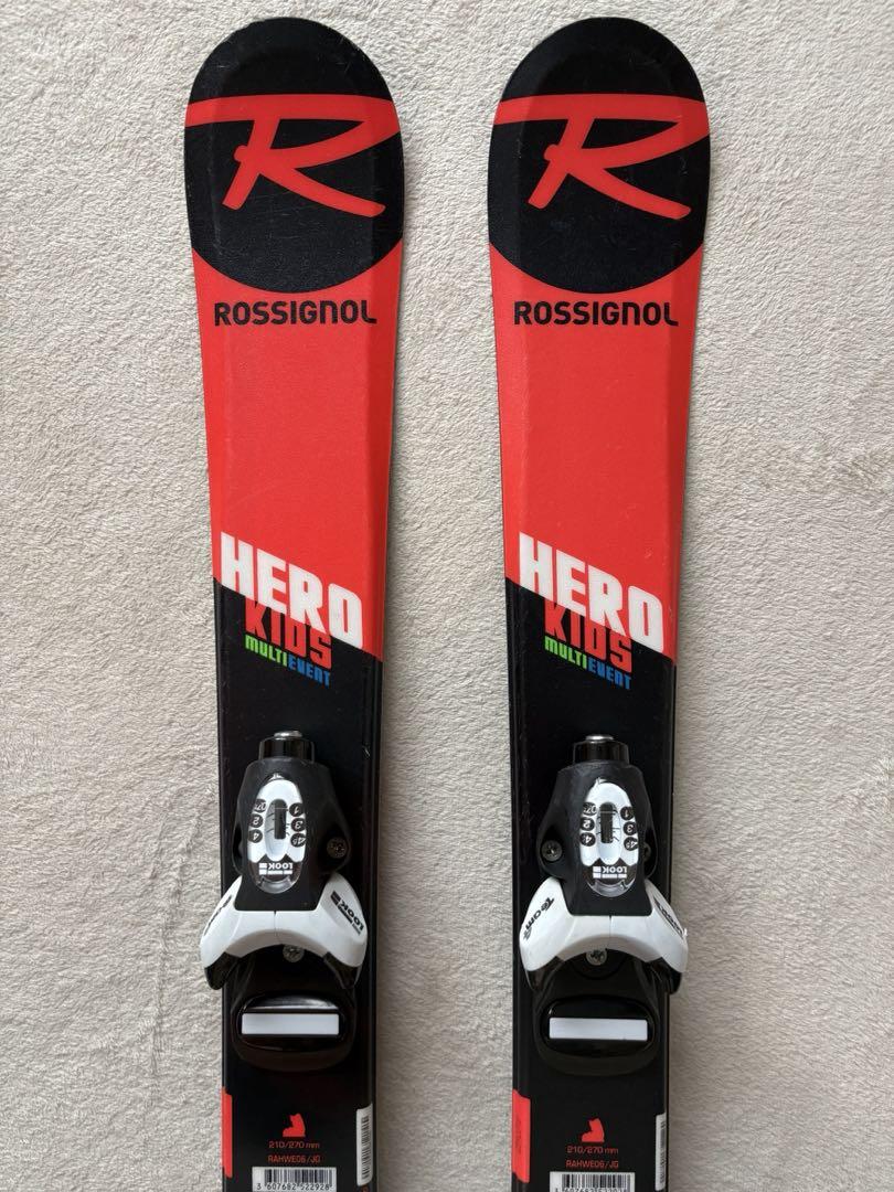 ROSSIGNOL スキー板92㎝ ルックビンディング、75㎝ポール付き