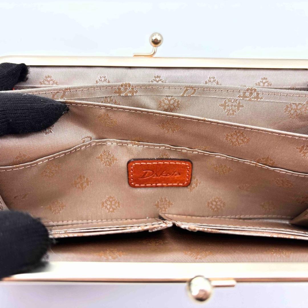 美品 Dakota ダコタ 長財布 がま口 ブラウン レザー