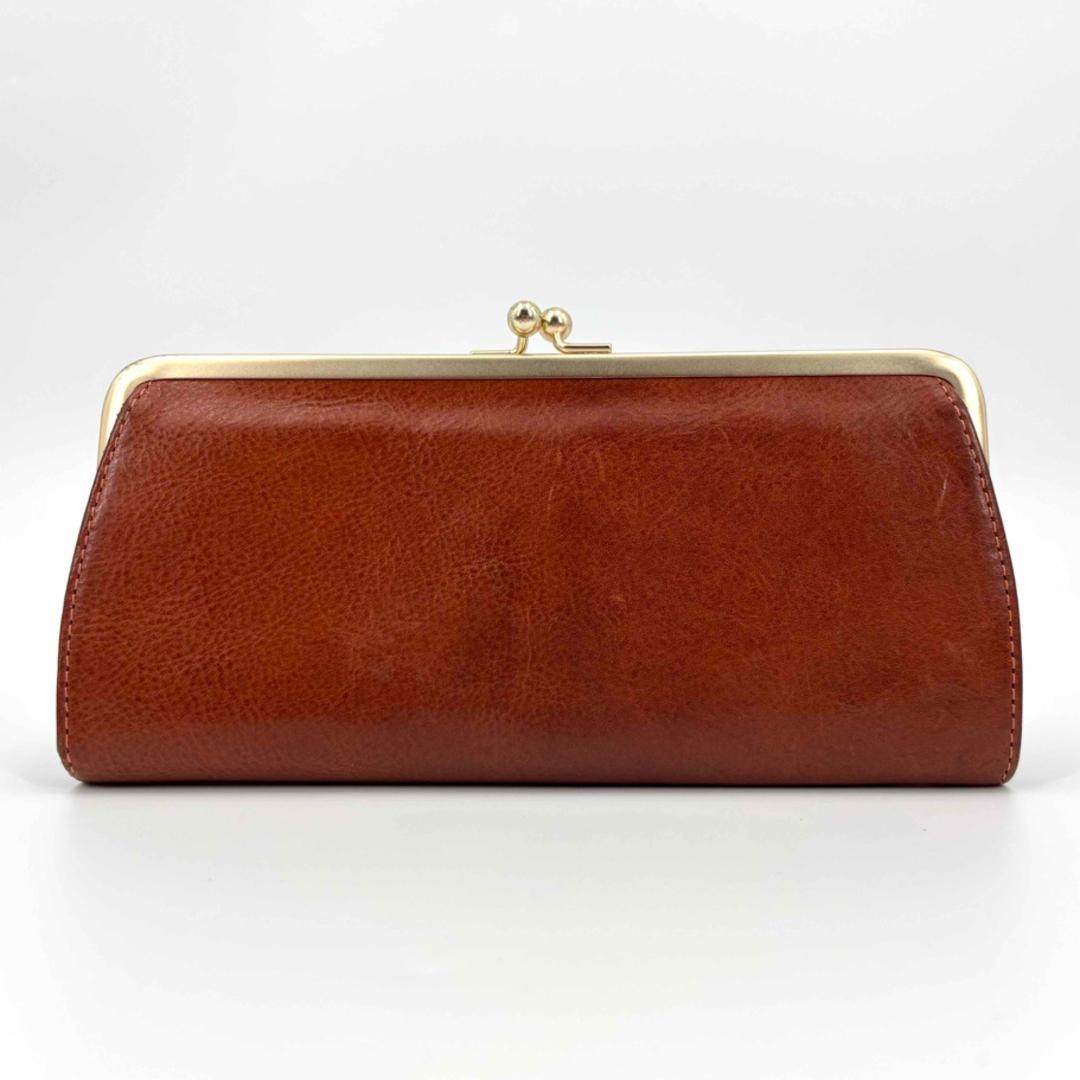 美品 Dakota ダコタ 長財布 がま口 ブラウン レザー