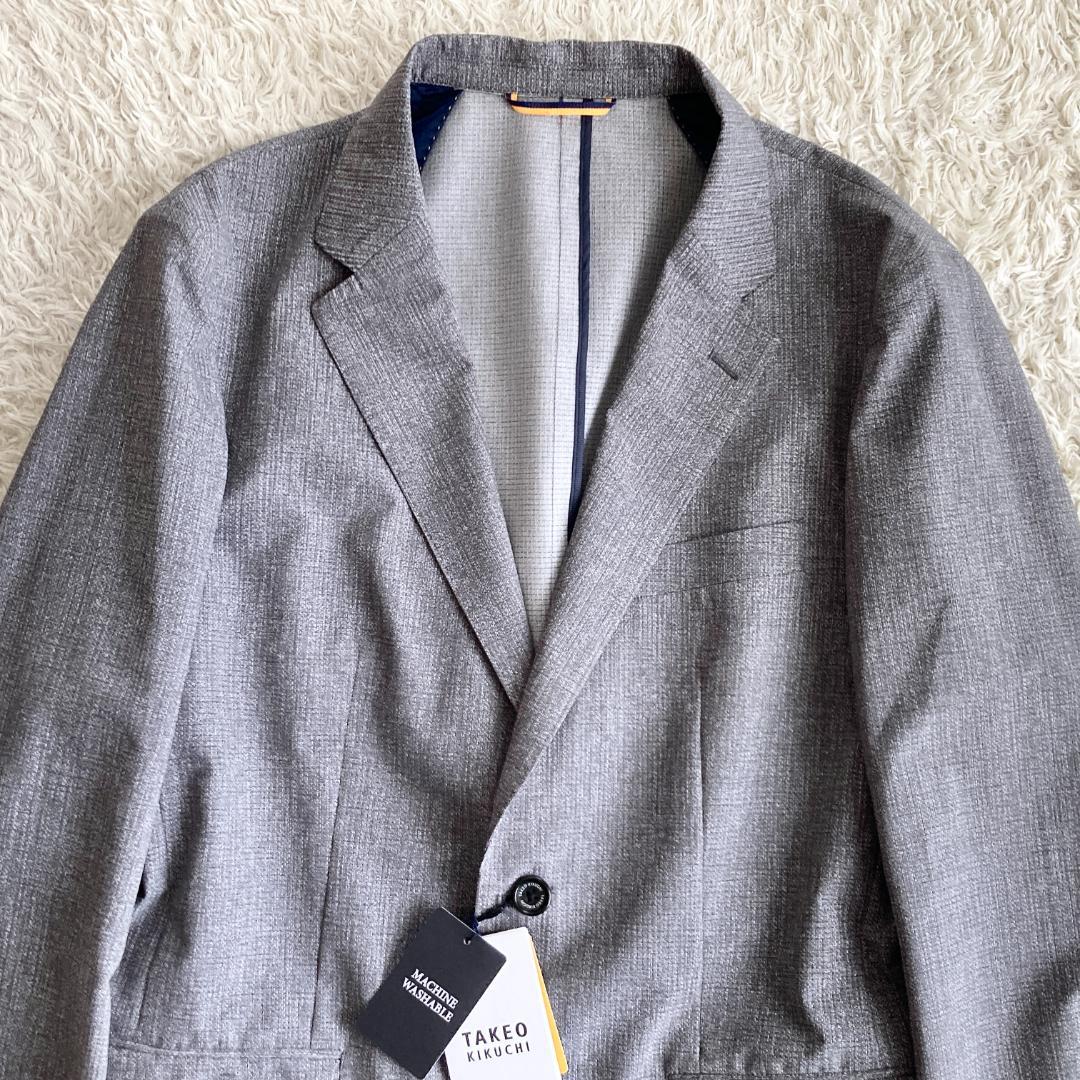２４SS　未使用 タグ付　タケオキクチ　XL　テーラード　アンコン　グレー