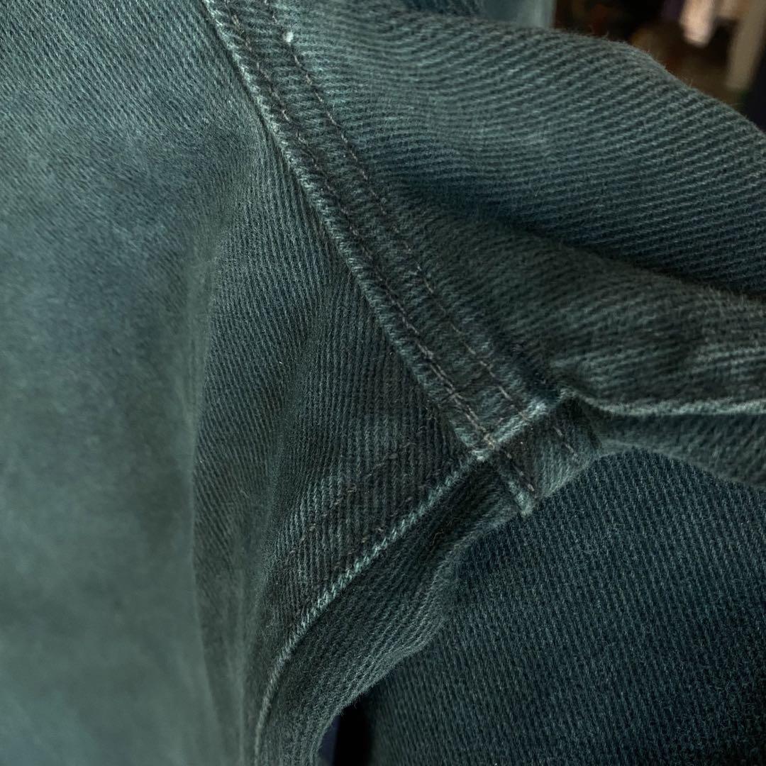 USA製 44インチ 00's/2001 Carhartt カーハート デニム緑 画像8
