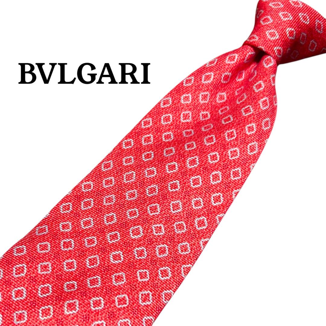 『新品　未使用』BVLGARI 幾何学模様 ネクタイ ブルガリ ネクタイ 幾何学模様 シルク - メルカリ