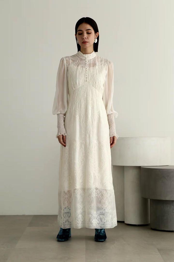 JILLSTUART シフォンエンブロイダリードレス