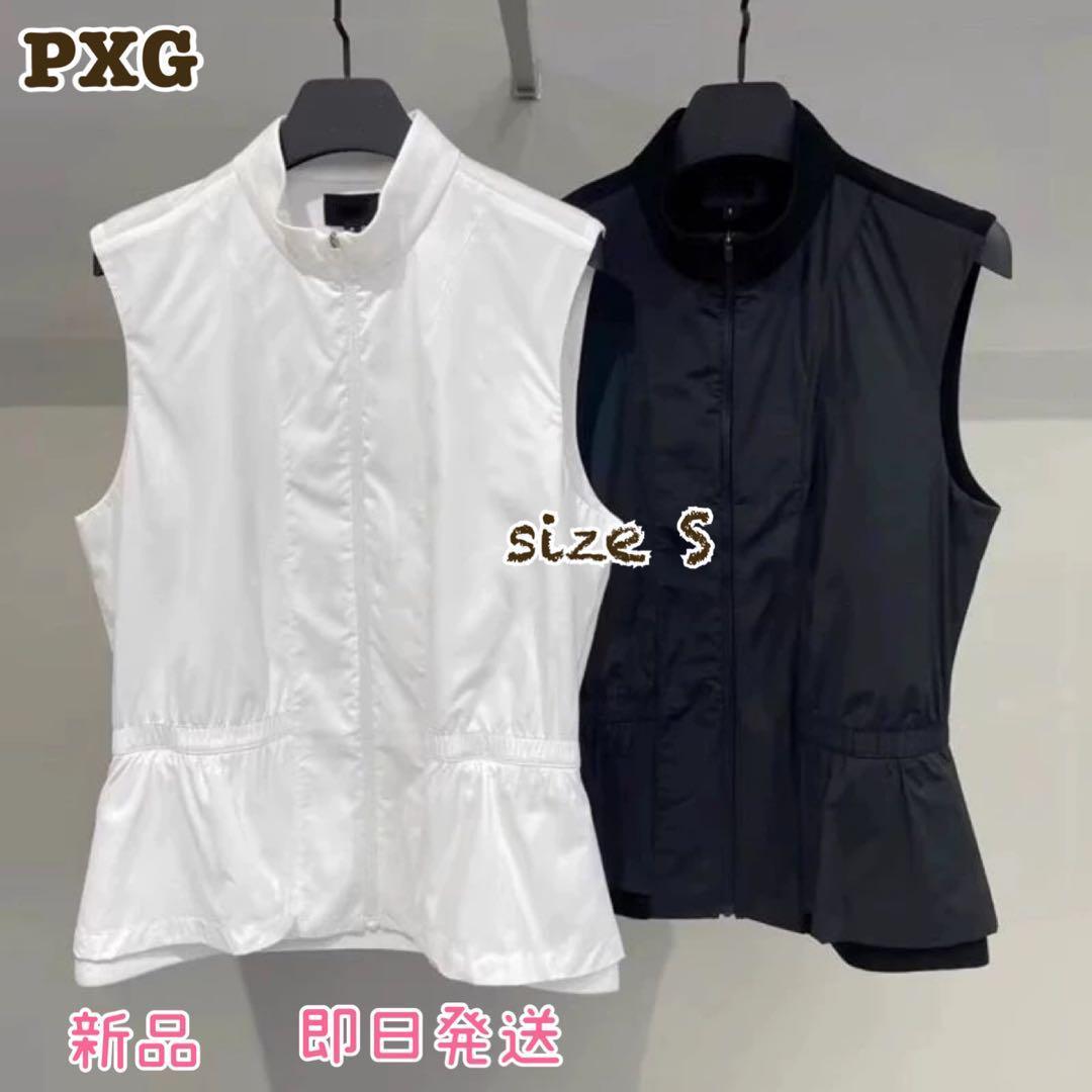 新品！PX G ゴルフ　ペップラムベスト【黒Ｓ】⚫︎ノースリーブジャケット
