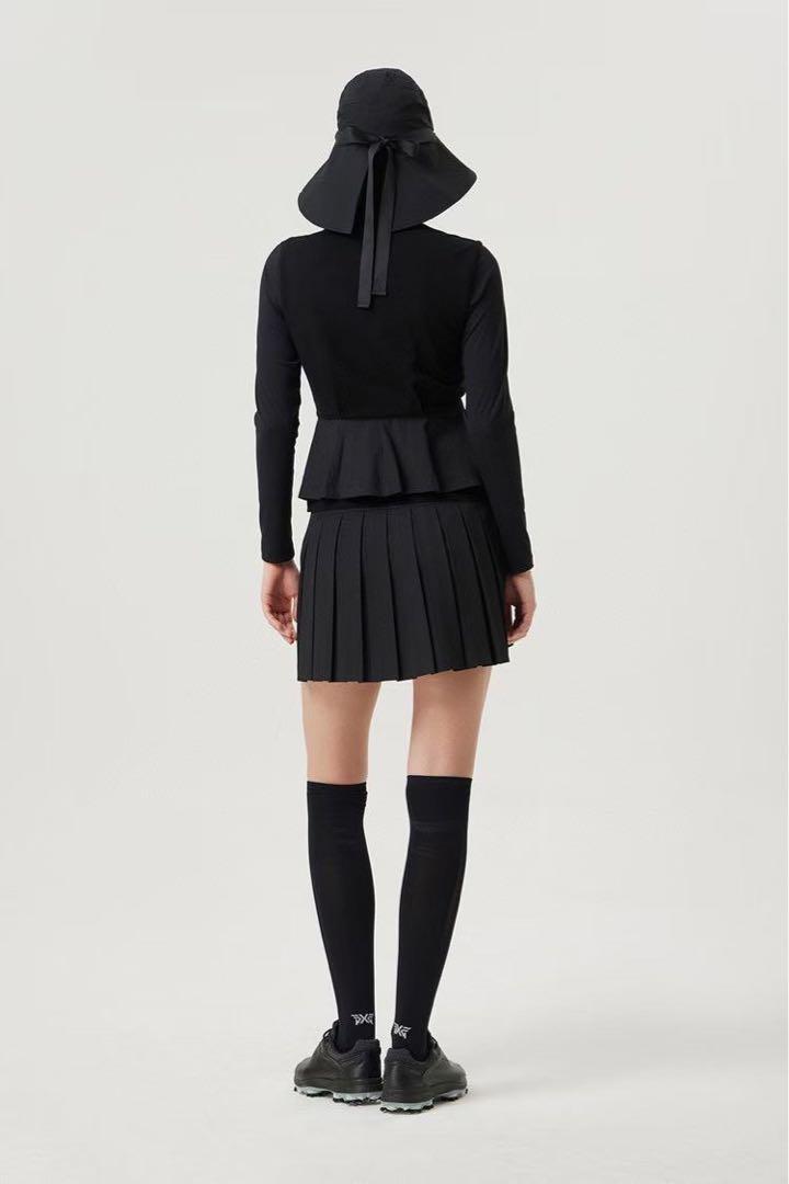 新品！PX G ゴルフ　ペップラムベスト【黒Ｓ】⚫︎ノースリーブジャケット