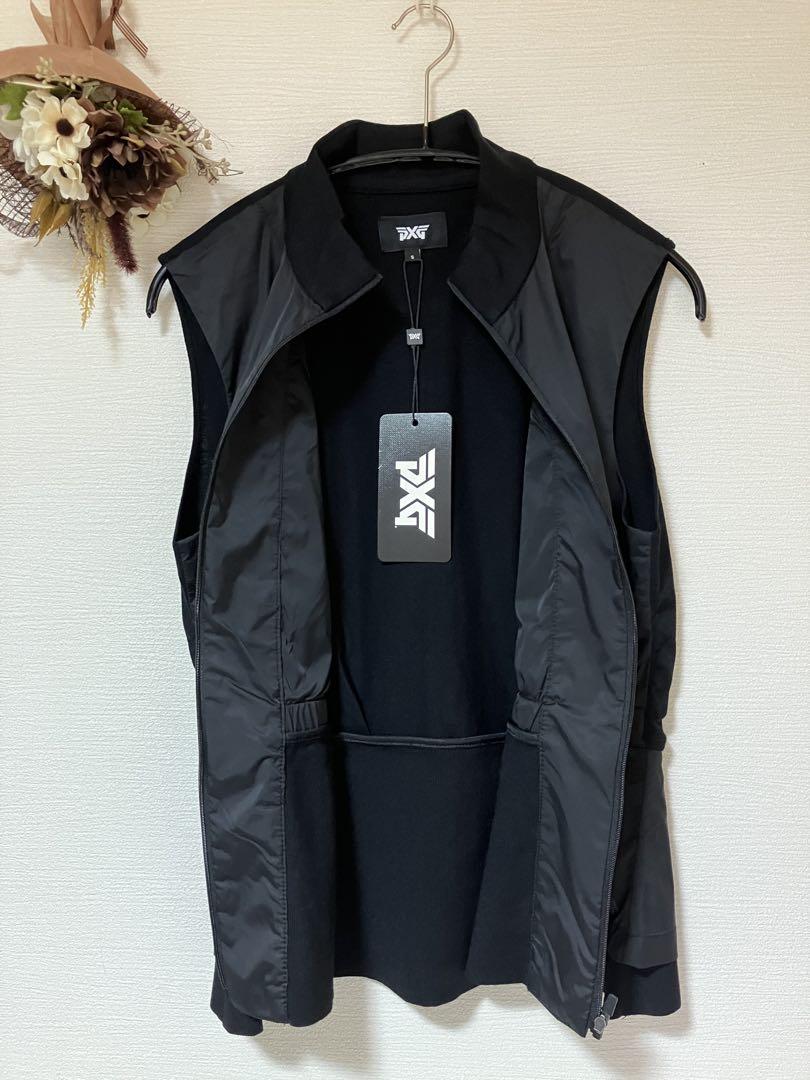 新品！PX G ゴルフ　ペップラムベスト【黒Ｓ】⚫︎ノースリーブジャケット