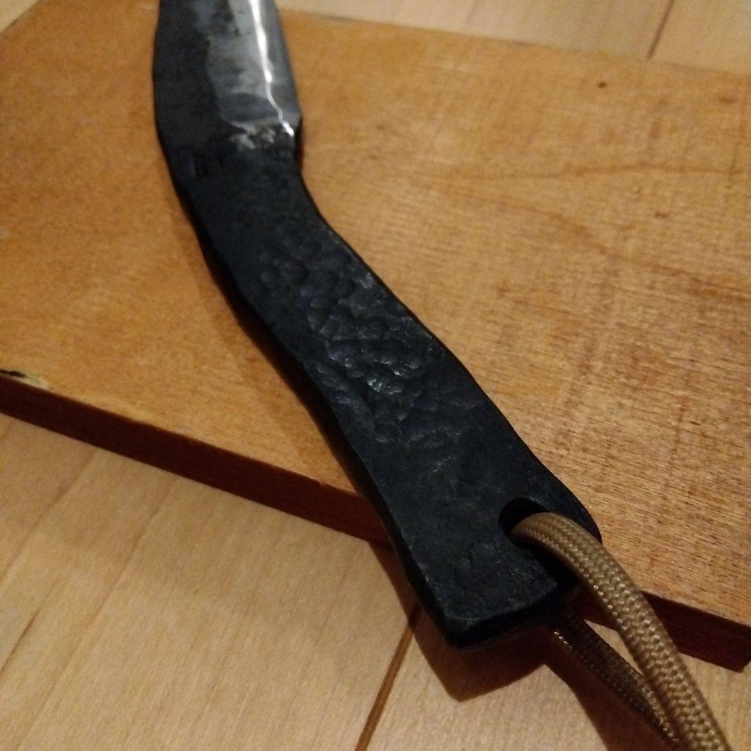 鍛造　鉄　ナイフ　ナタ　作家物　剣鉈　革シース付き　サバイバル　一点物