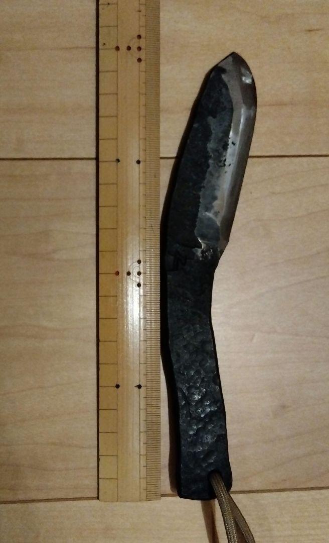 鍛造　鉄　ナイフ　ナタ　作家物　剣鉈　革シース付き　サバイバル　一点物