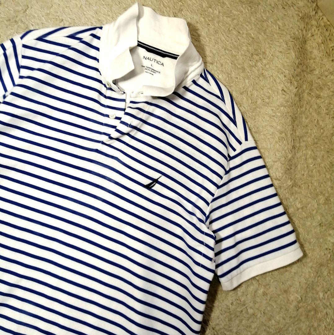 ★NAUTICA ノーティカ★ビッグサイズ ポロシャツ L 襟裏ロゴ 人気レア