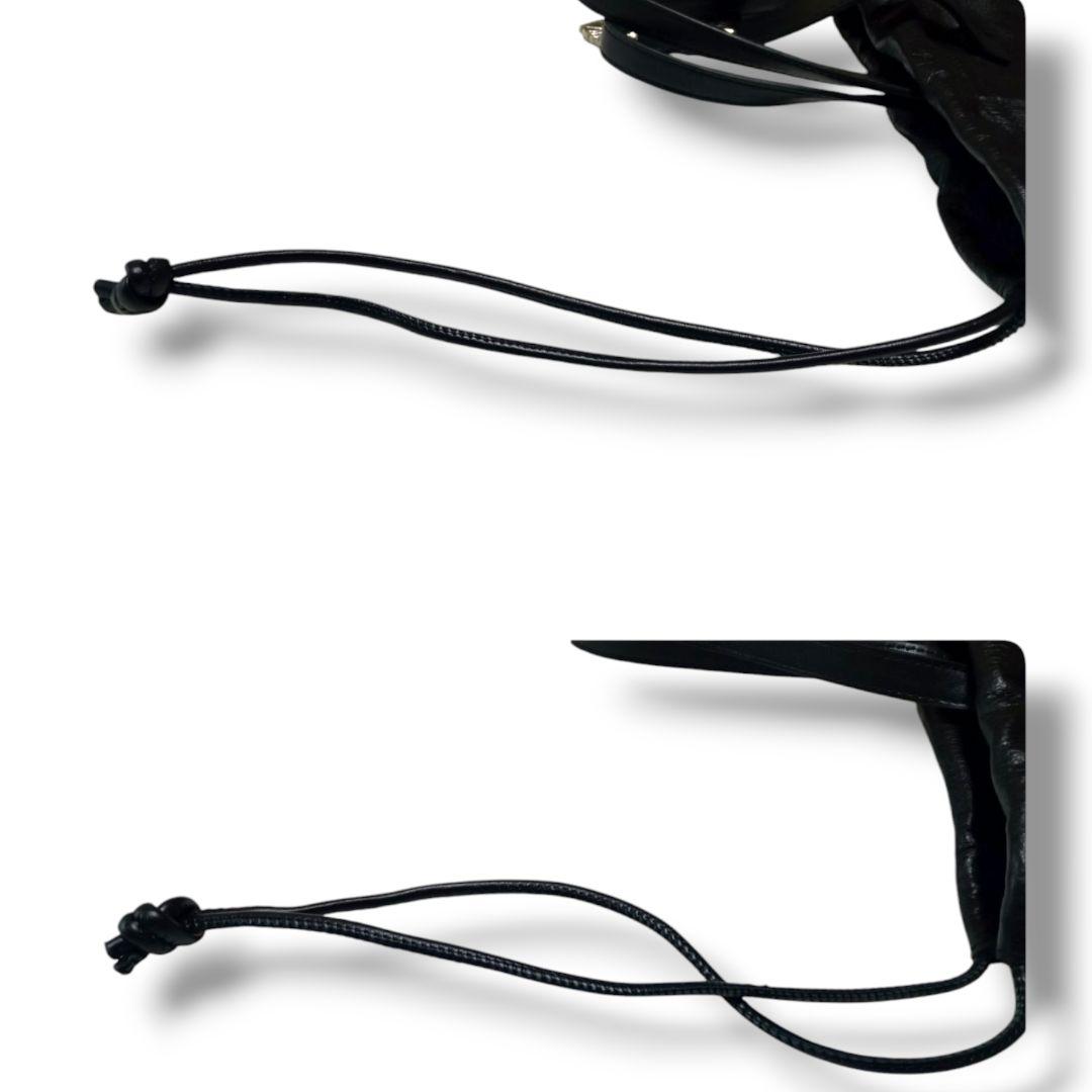 【earPAPILLONNER】 美品 イアパピヨネ 巾着バックル レザーバッグ