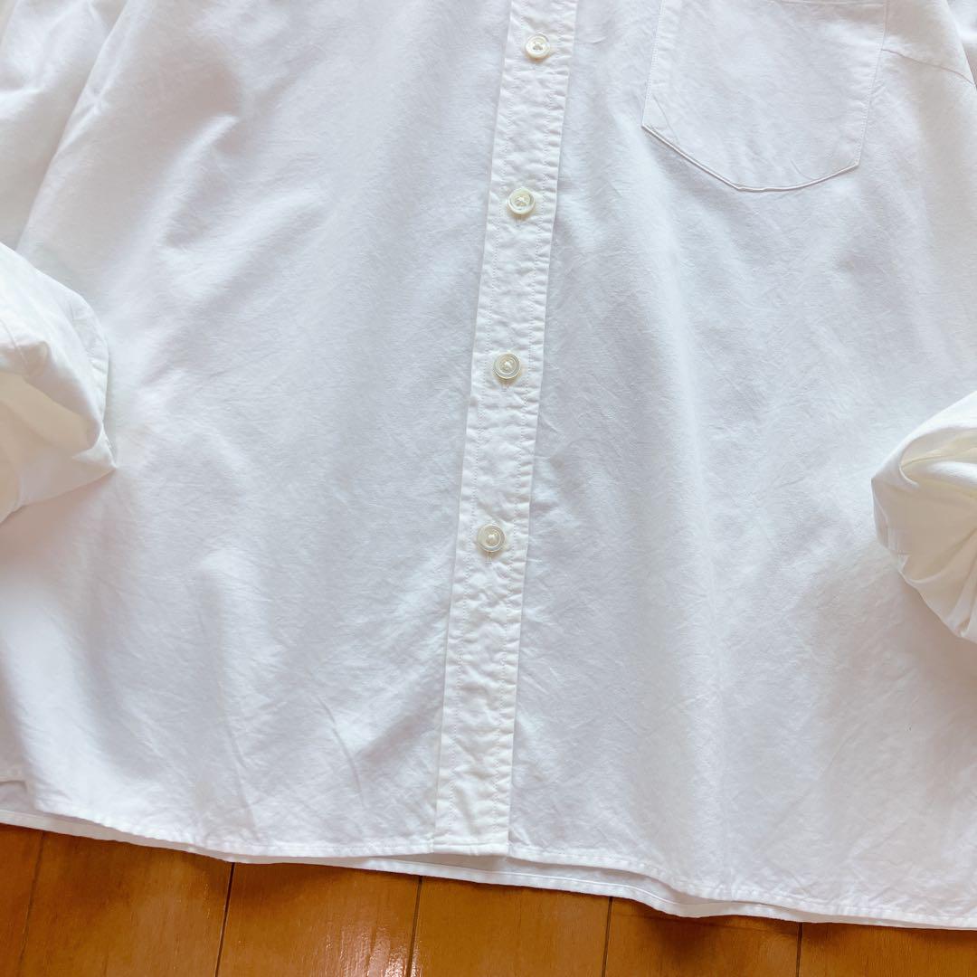【超美品】マーガレットハウエル　バンドカラー　シャツ　Ⅱ マーガレットハウエル バンドカラーシャツ ノーカラー ホワイト