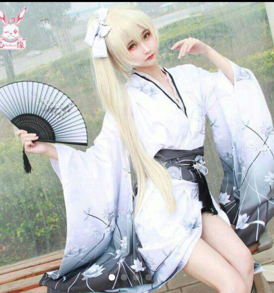 穹妹コスプレ衣装縁の空春日野穹の白い着物浴衣コスプレ衣装