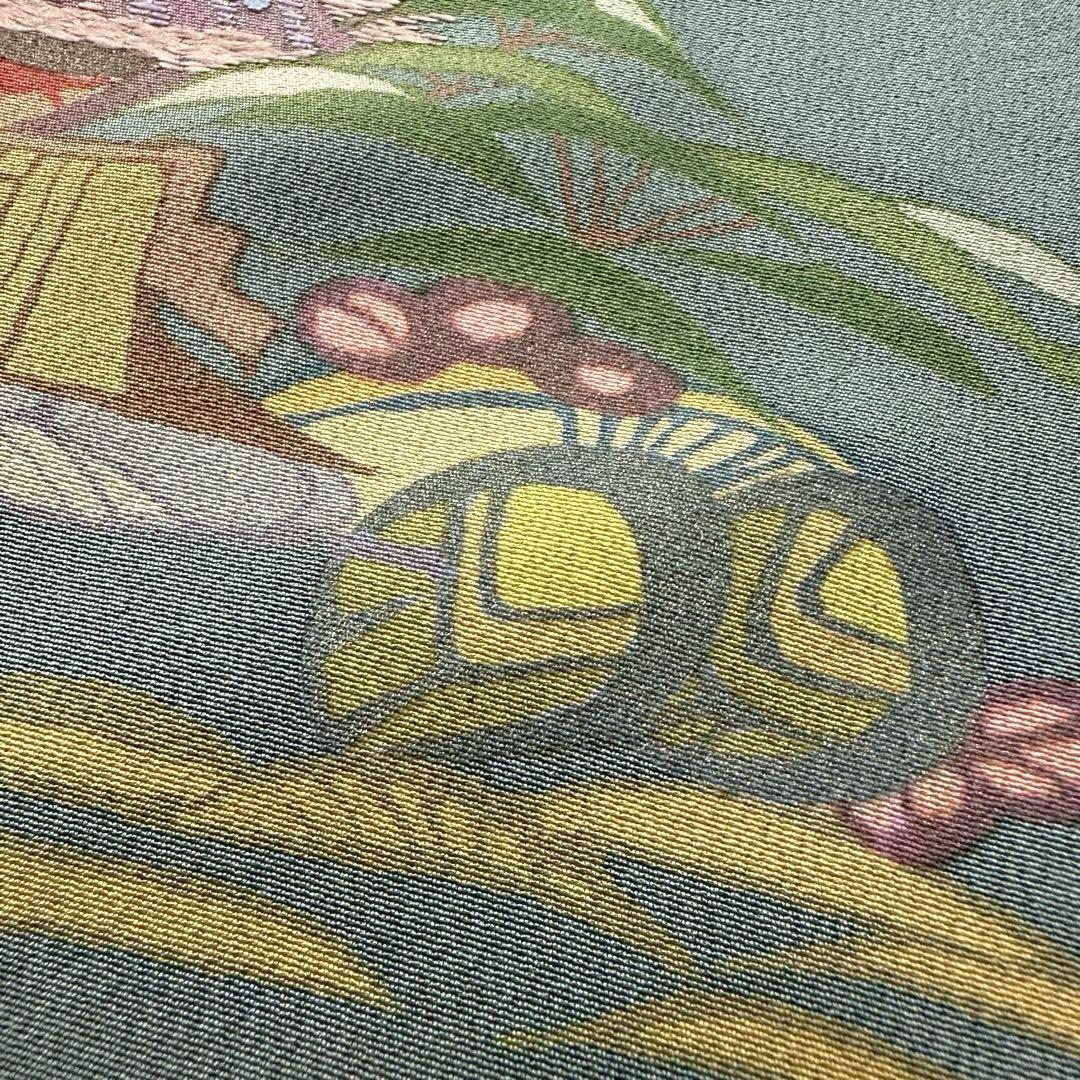 作家物 付下げ 素敵な染柄に刺繍 裄66 着物 正絹 紋なし 広衿RK-3604