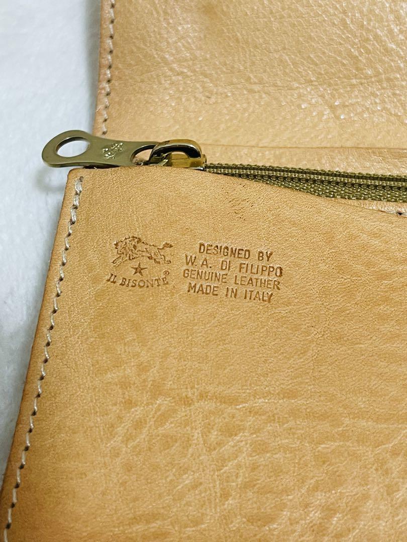 IL BISONTE イルビゾンテ　二つ折り財布 、オレンジブラウン、新品同様