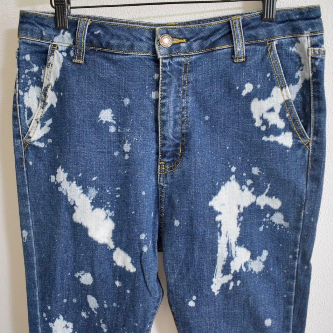 LEFLAHレフラーブリーチ ペイントデニムMサイズサルエルストレッチ