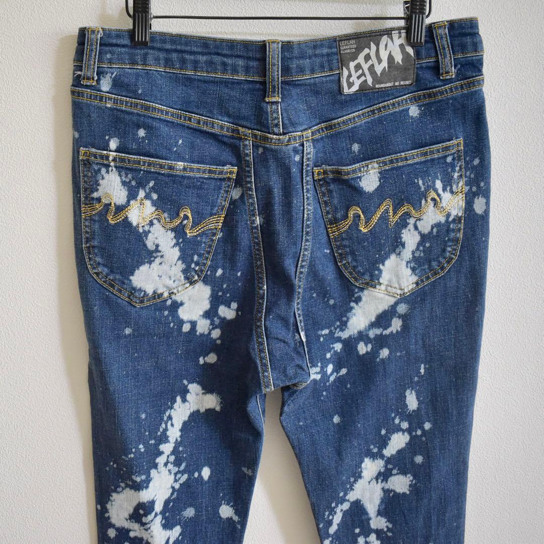 LEFLAHレフラーブリーチ ペイントデニムMサイズサルエルストレッチ