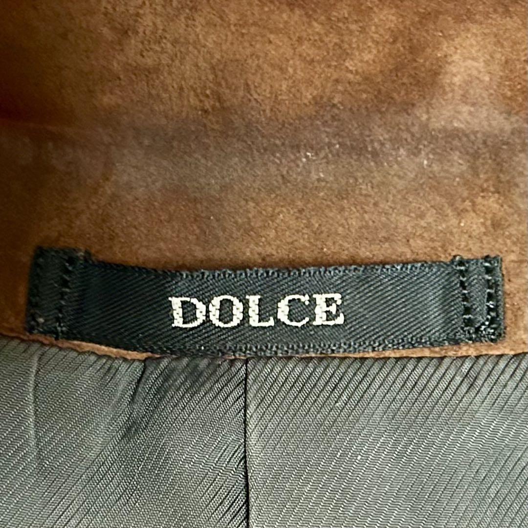 DOLCE ドルチェ レザー テーラードジャケット ニット 茶系 パッチワーク