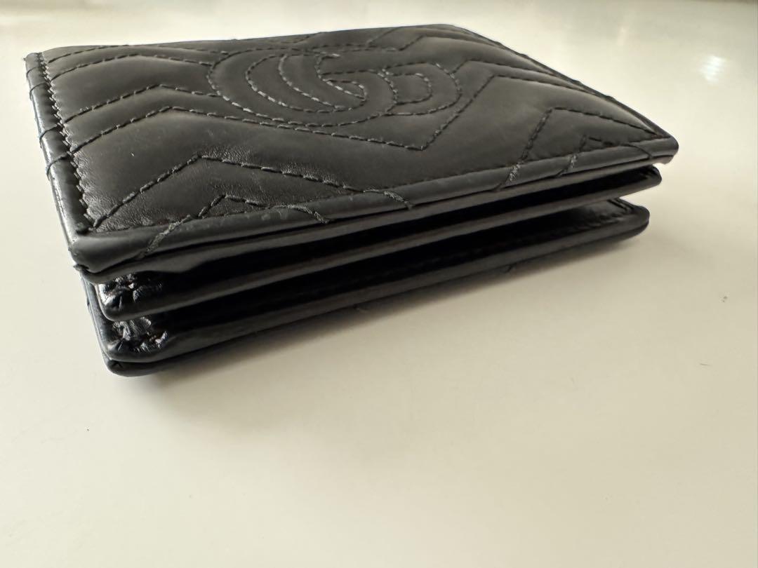 GUCCI マーモント　二つ折り財布 黒