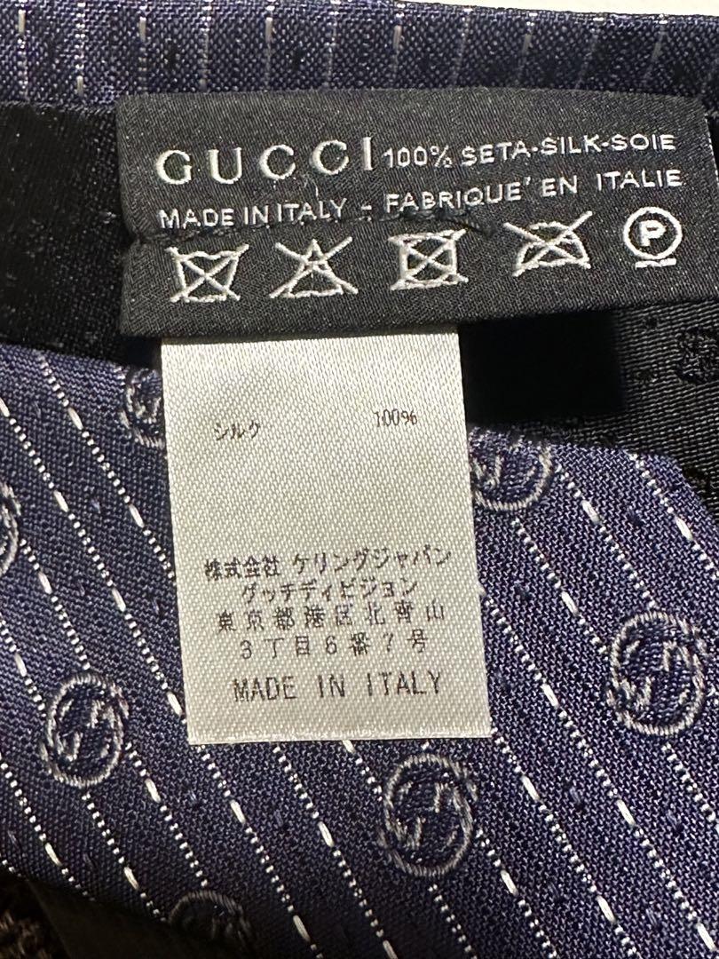値下げ！！GUCCI☆グッチ☆ネクタイ☆ネイビーGGドット☆大剣約8.2cm