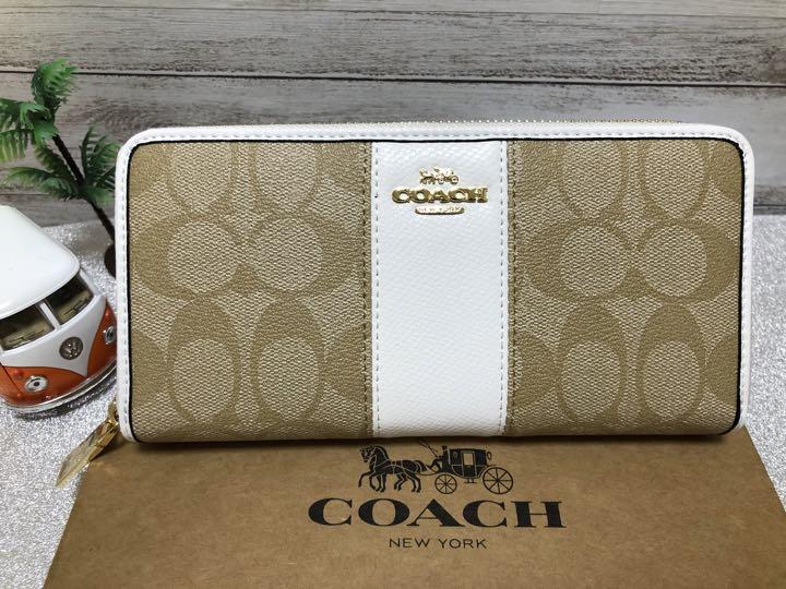楽天市場 COACH コーチ☆長財布 シグネチャー ホワイト ベージュ