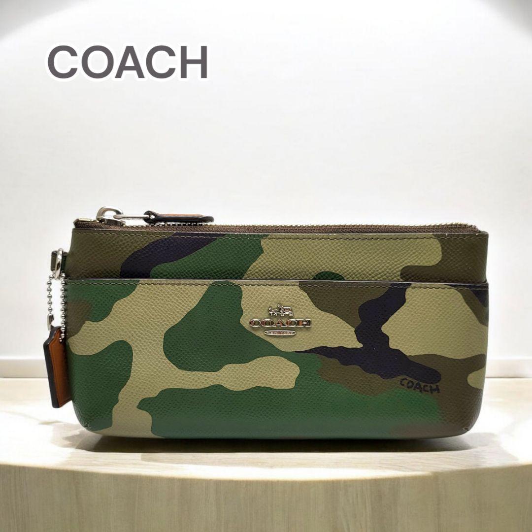 COACH コーチ カモフラ柄 迷彩柄 ポーチ クラッチ バッグ付属品