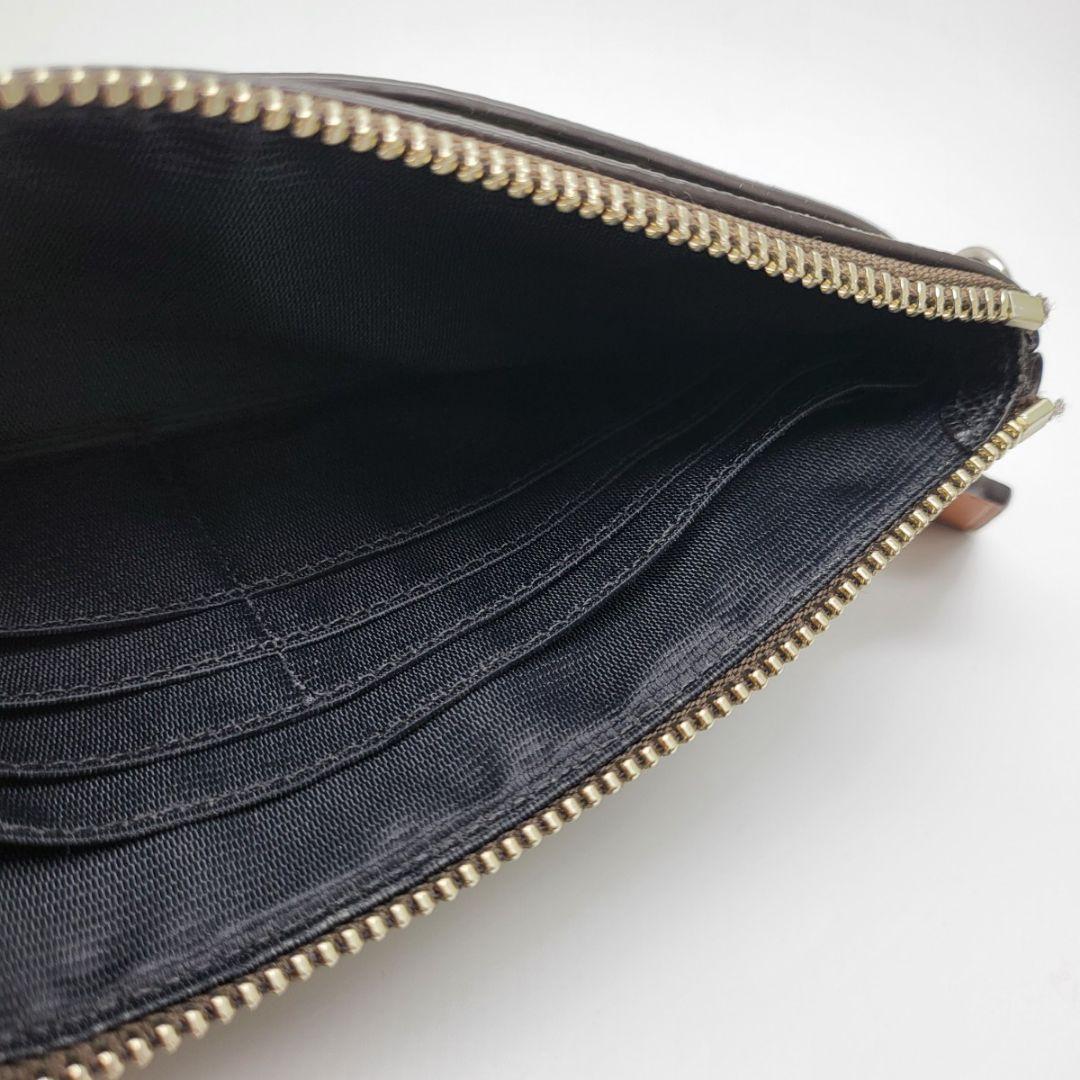 5400□COACH コーチ 迷彩柄 レザー ポーチ カード収納付 bc11yt
