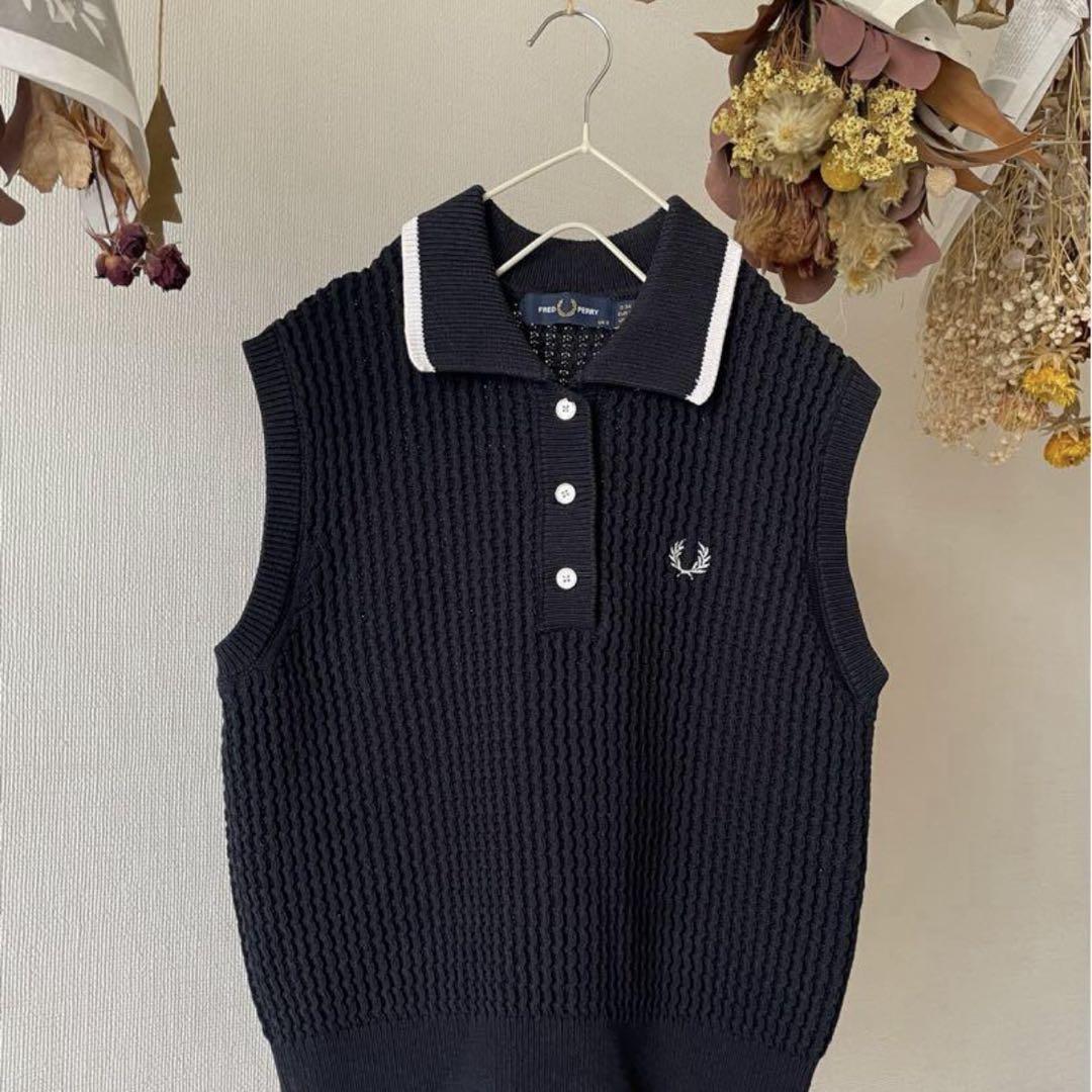 Fred Perry ノースリーブポロシャツ ネイビー - メルカリ