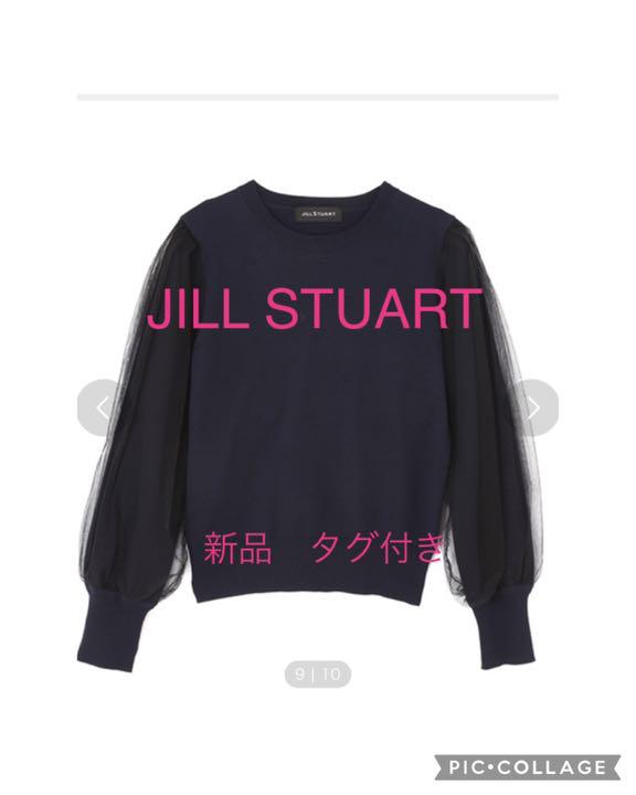 新 モデルFashion - 美品 ジルスチュアート ネイビー 袖シフォン