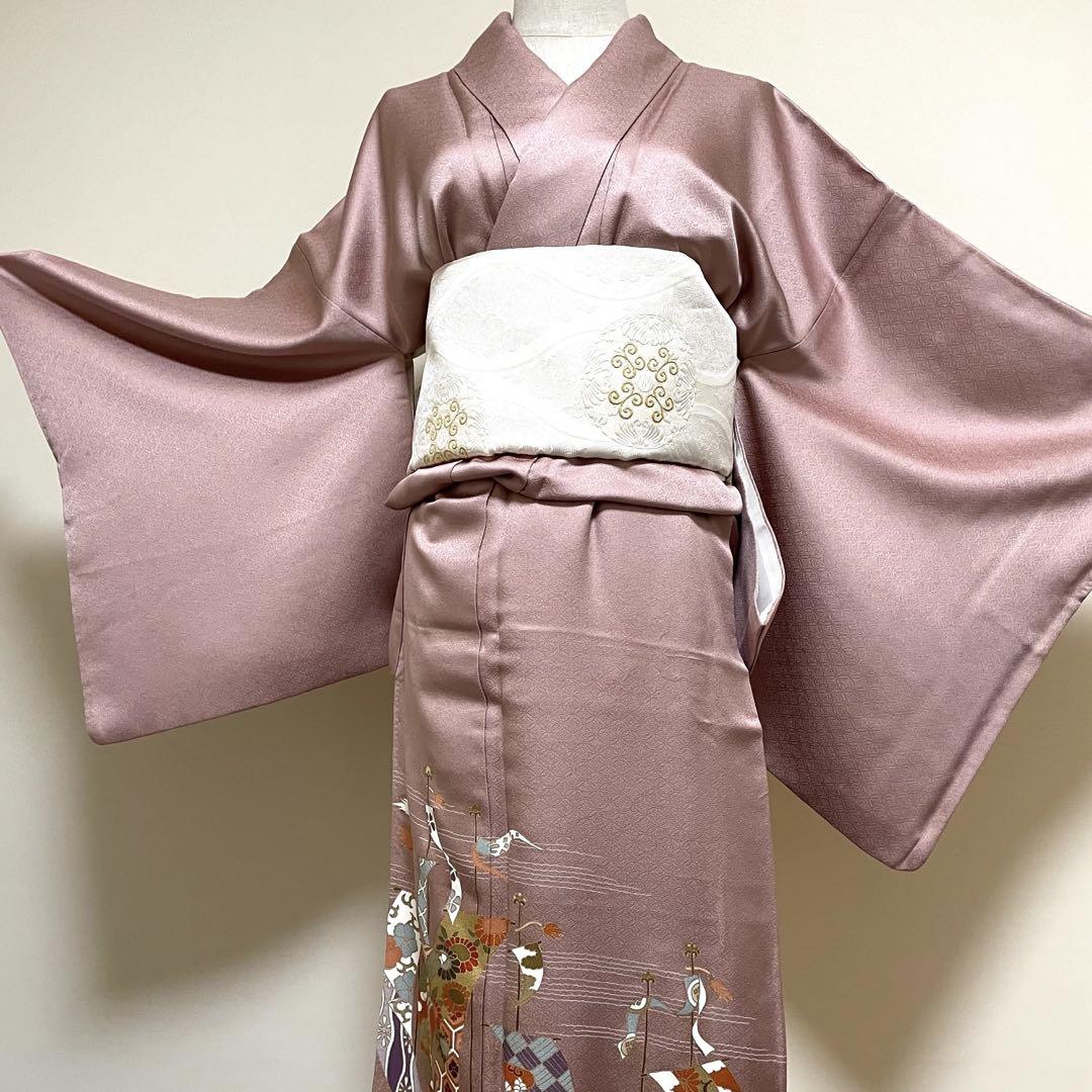 芸能人愛用のルームウェア 美品】正絹 フォーマル 和装 着物 華やか柄 ピンク地 色留袖 着物・浴衣
