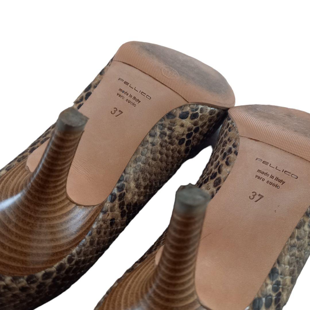 【美品】PELLICO ペリーコ パンプス ポインテッドトゥ パイソン  37