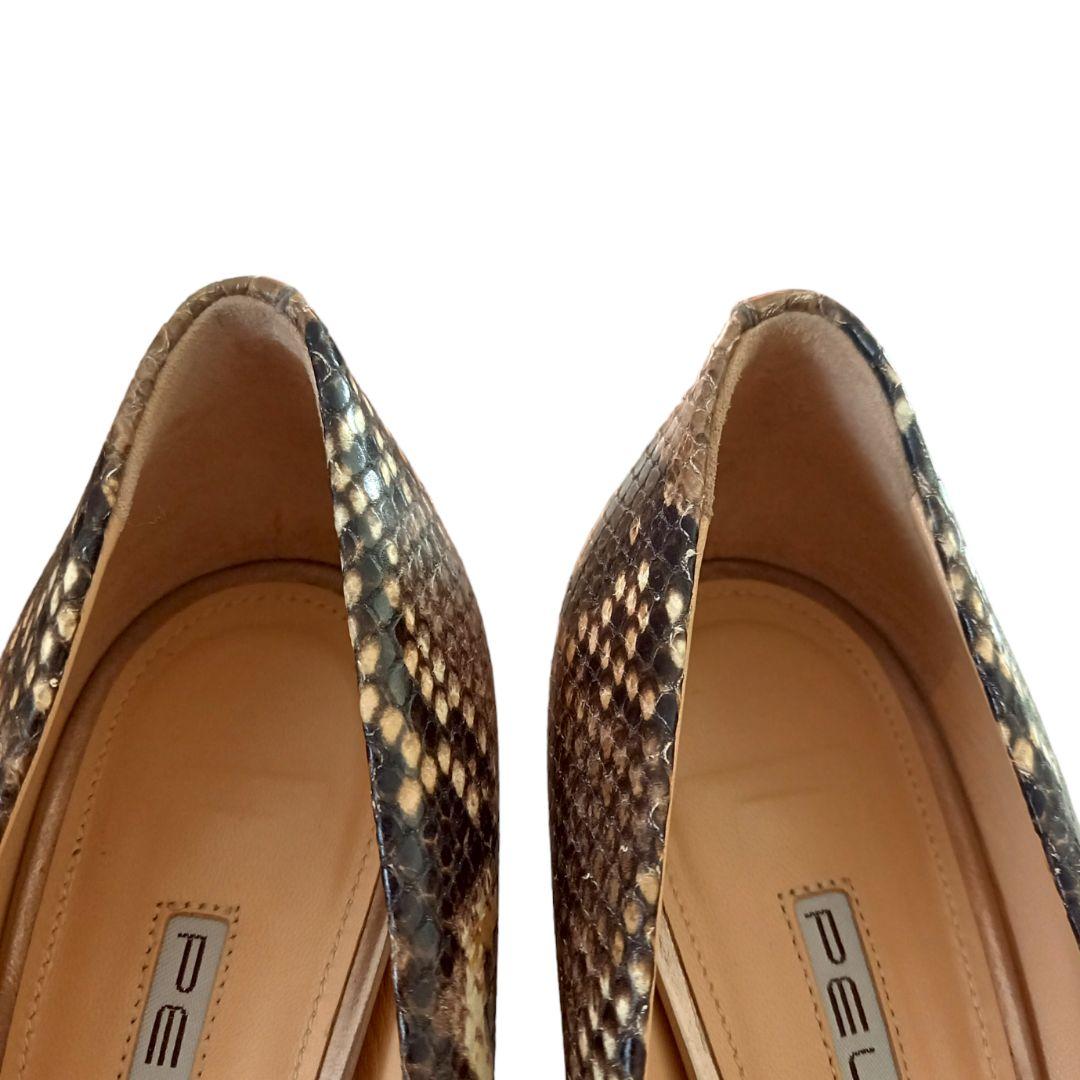 【美品】PELLICO ペリーコ パンプス ポインテッドトゥ パイソン  37