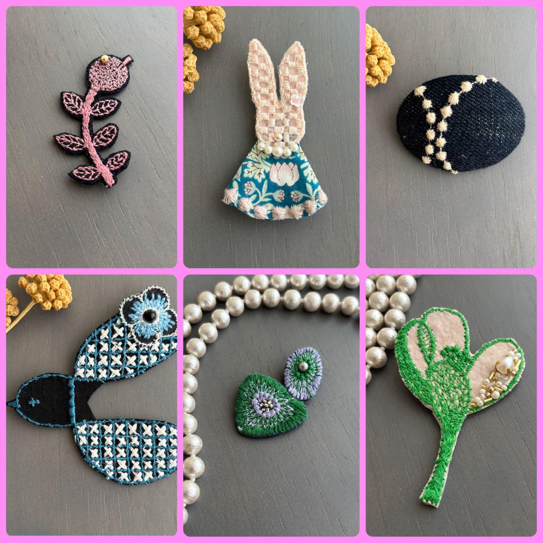 専用 ミナペルホネン ハンドメイド ブローチアクセサリー