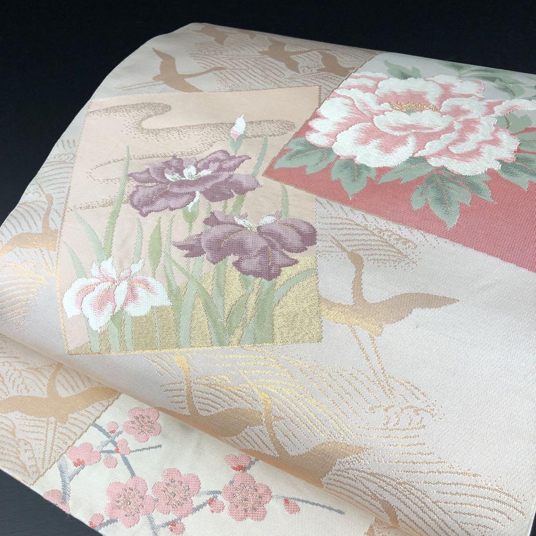 SO-553 袋帯 六通 正絹 鶴 華 高級 逸品 SO-553 袋帯 六通 正絹 鶴 華 高級 逸品 レディース