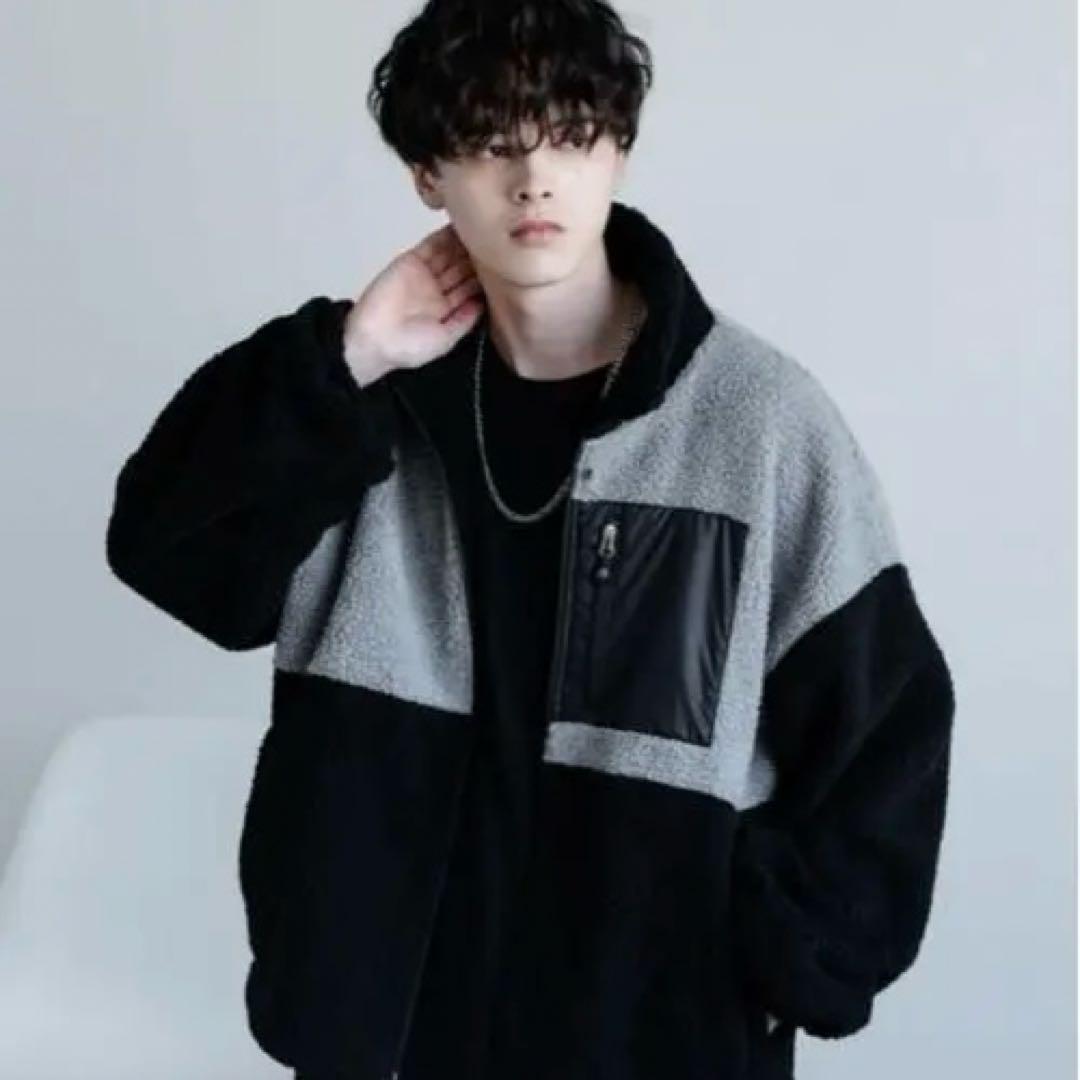 Rocky Monroe オーバーサイズ ボアフリースブルゾン ジップアップ