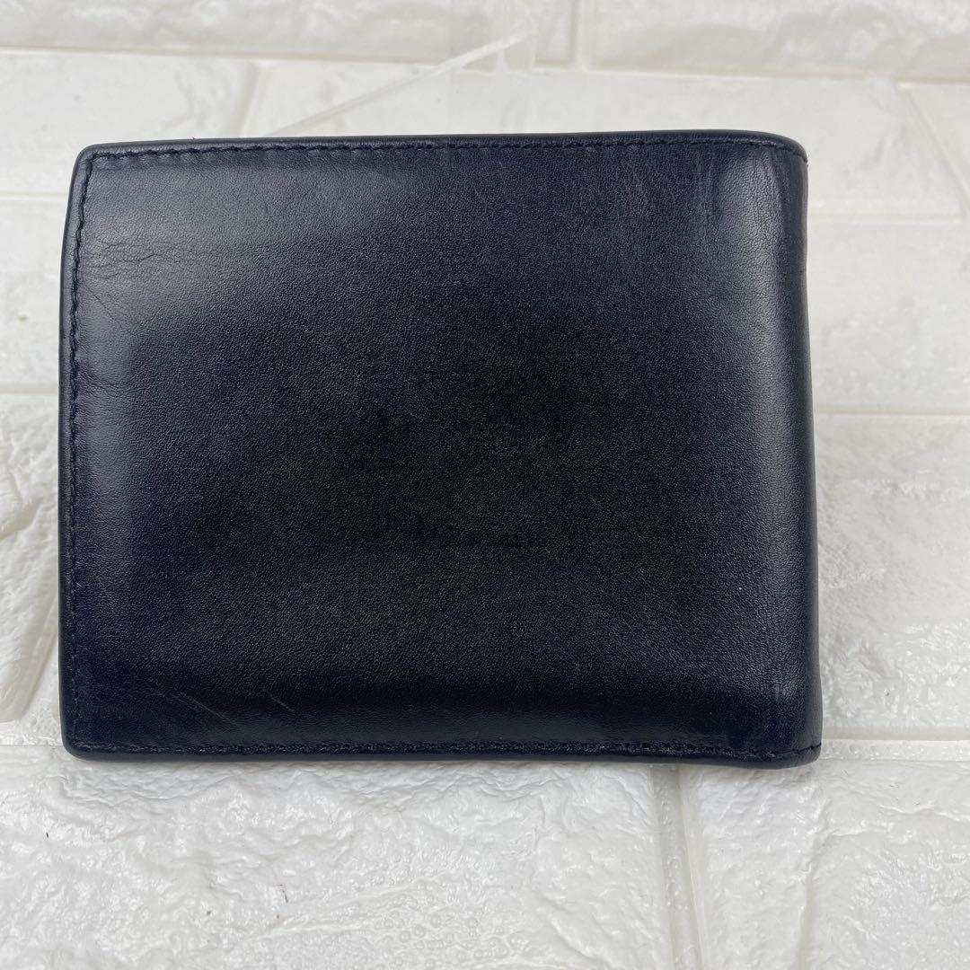 美品✨ポールスミス マルチカラー ストライプ 二つ折り財布 ブラック レザー