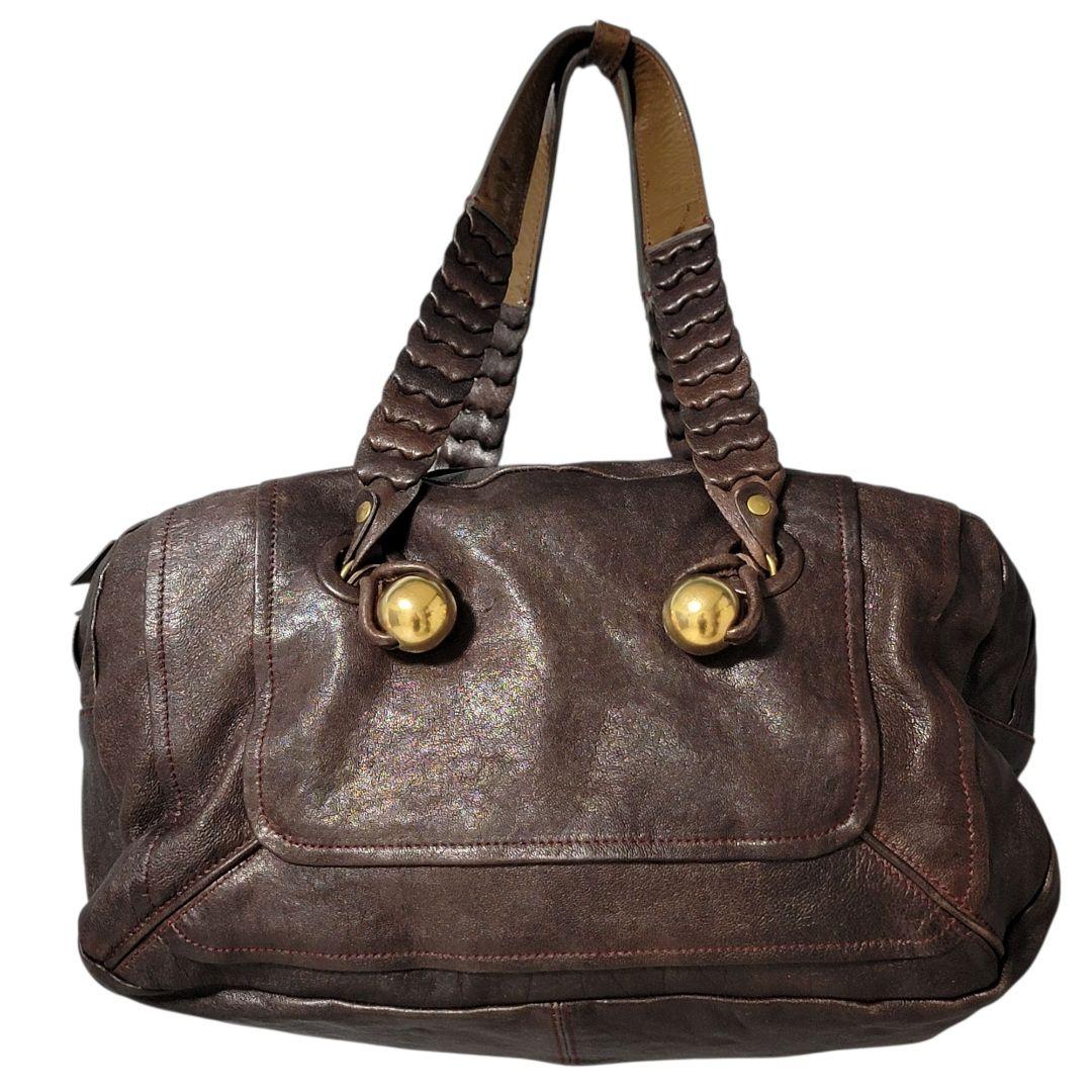 Y2K 08AW クロエ Chloe メタルボール付ボストンバッグ PEARL