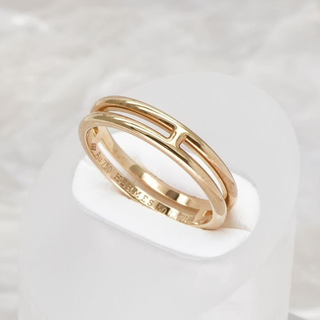 2025新発 ☆HERMÈS☆ アリアンヌ 結婚指輪 セット 750PG 定価38万 アクセサリー
