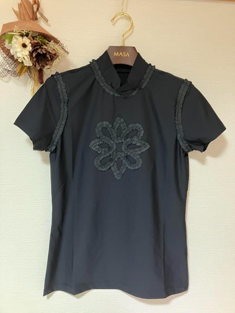 新品！セントアンドリュース モックネック⚫︎華やかな　半袖　黒　M