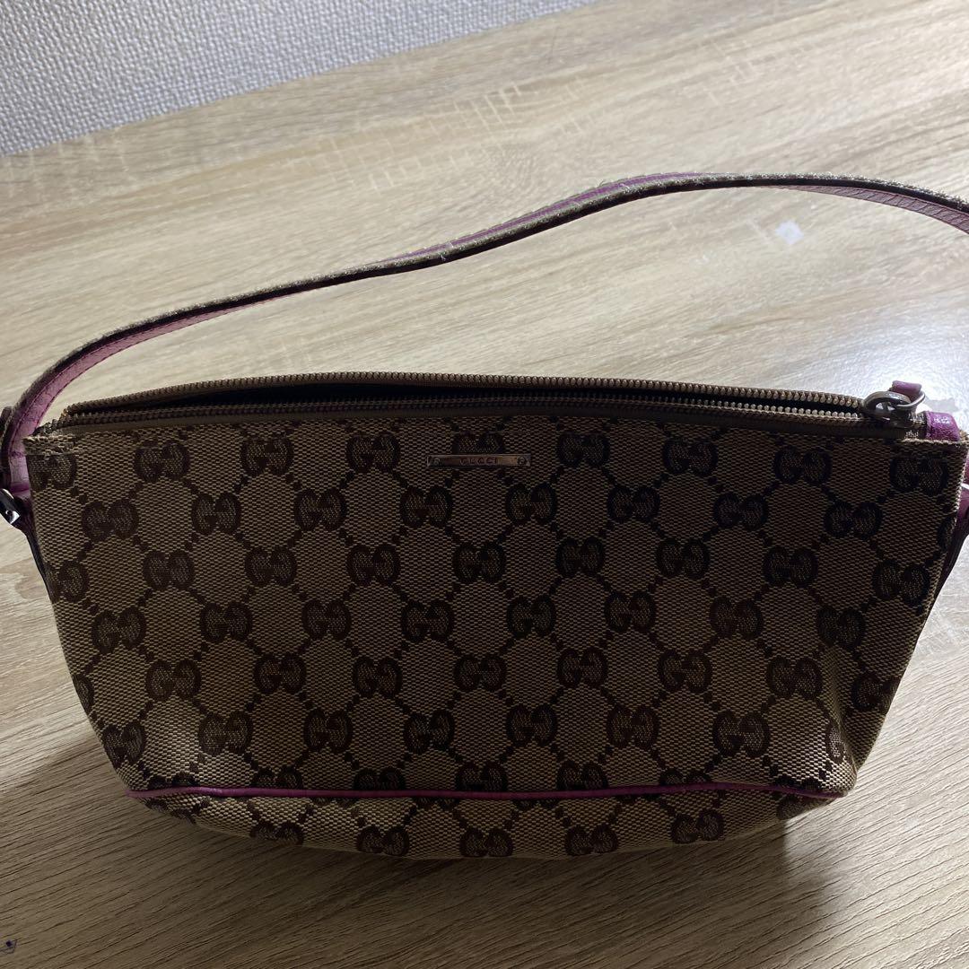 GUCCI GGパターン ショルダーバッグ ベージュ/ピンク