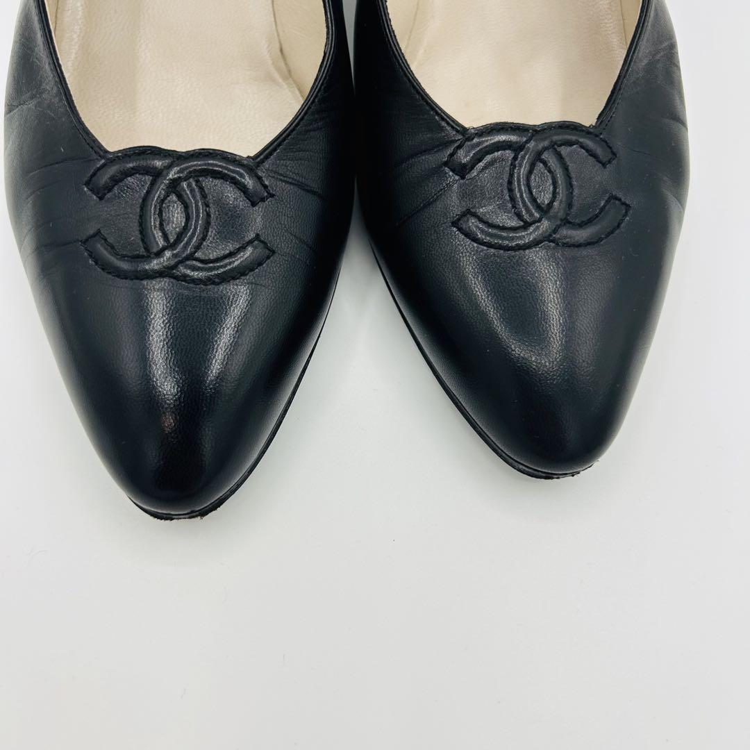 CHANEL シャネル パンプス ココマーク レザー ブラック 36 1/2 黒
