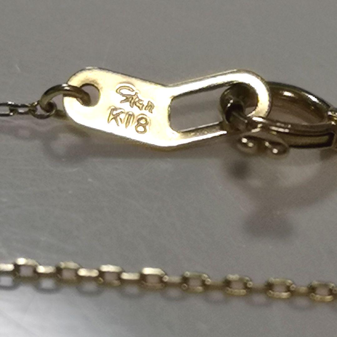 K18YG★ムーンセッティングネックレス★スタージュエリー★0.06CT 18金