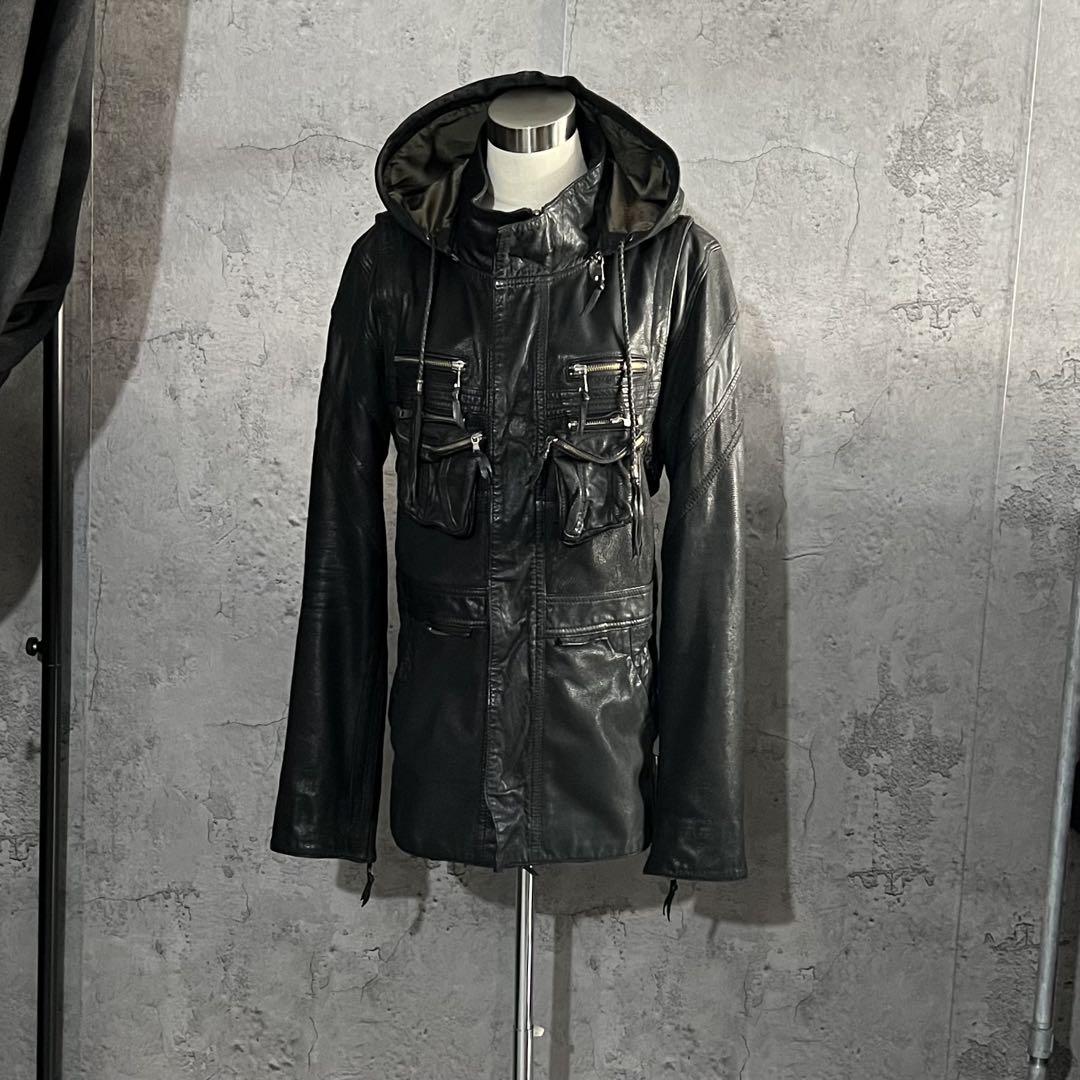 ジャケット・アウター \"14th addiction\"GimmickZipLeatherJacket