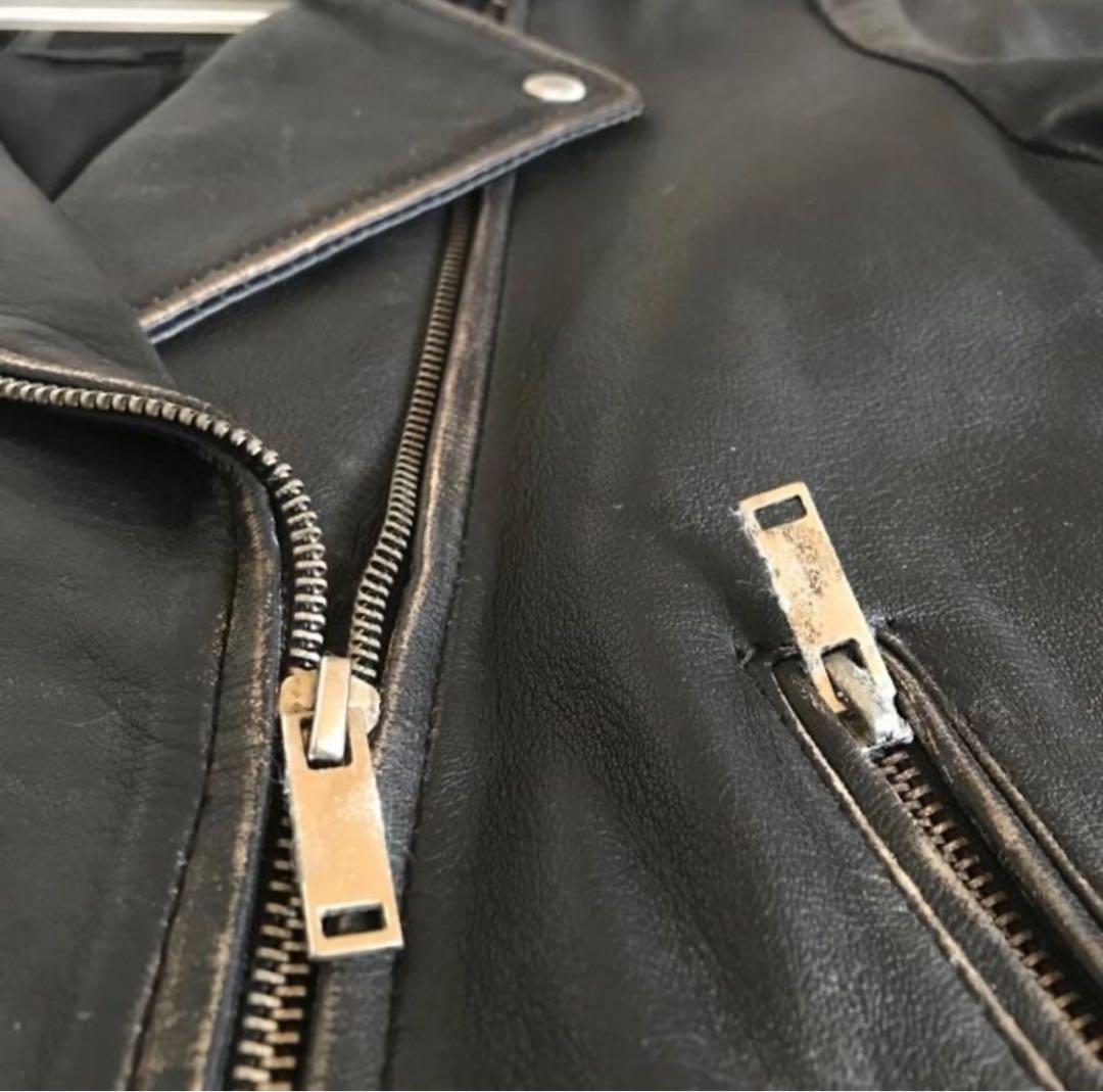 ZARA ブラック レザー ライダースジャケット ZARA】ブラック レザー ライダースジャケット