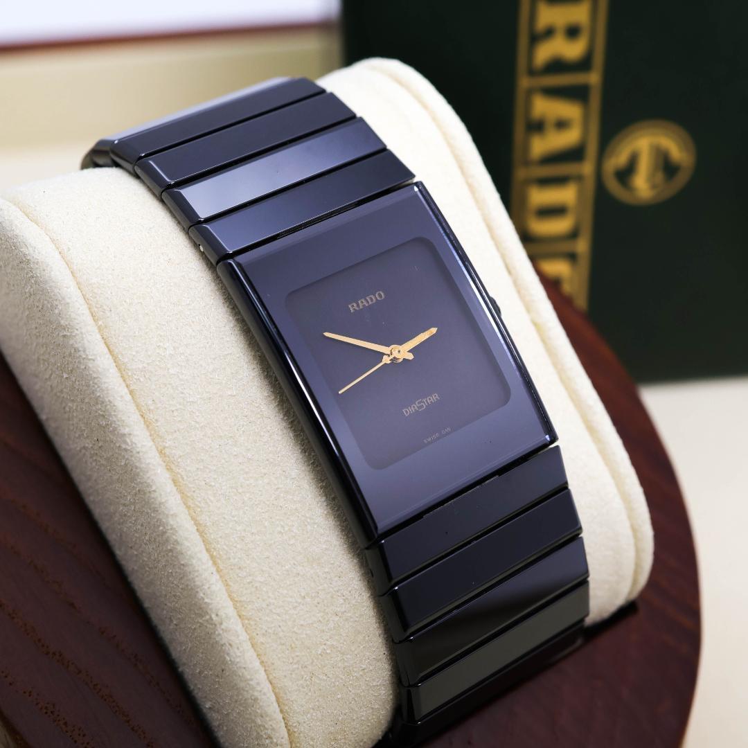 《美品》RADO DIASTAR 腕時計 ブラック QZ セラミック ボーイズc