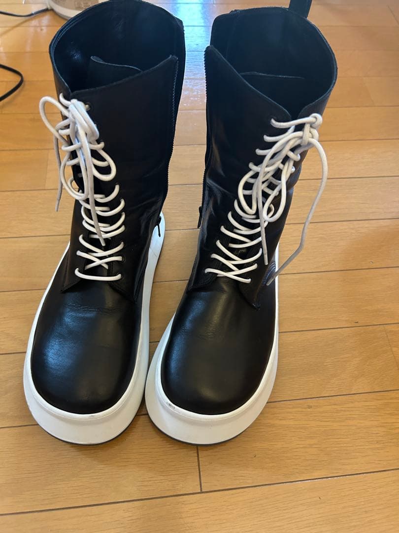 NO ID. ハイカットブーツ ブラック/ホワイト